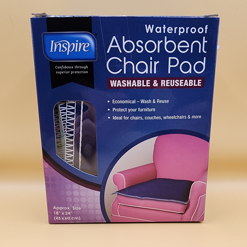 Inspire Waterproof Absorbent 18x24 Washable & Reusable Chair Pad